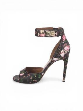 Givenchy Leather Floral Rose Shark-Tooth Stiletto Heel Sandals Size 40 US 10